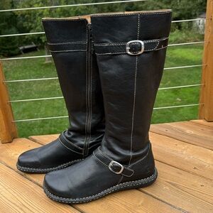 Born Black Leather Knee-High Boots